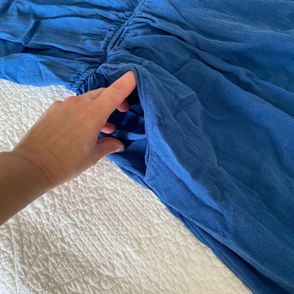 Blue Maxi dress with pockets - Picture 3 of 5